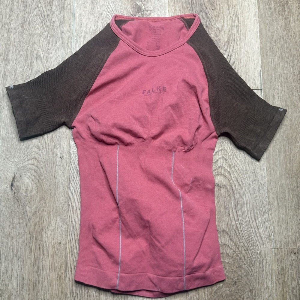 Falke‎ Women's Ergonomic Sport System Short Sleeve Running Red Brown Small